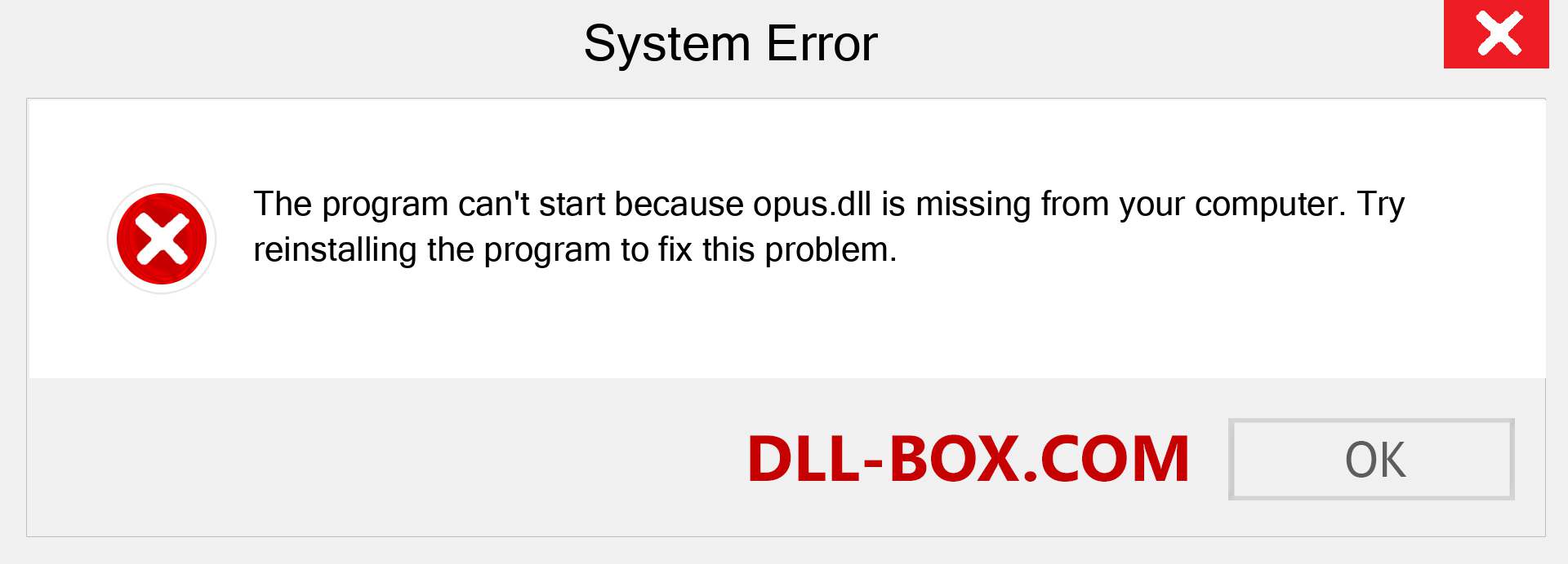  opus.dll file is missing?. Download for Windows 7, 8, 10 - Fix  opus dll Missing Error on Windows, photos, images